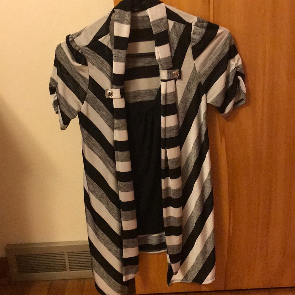 Black and white dressy top